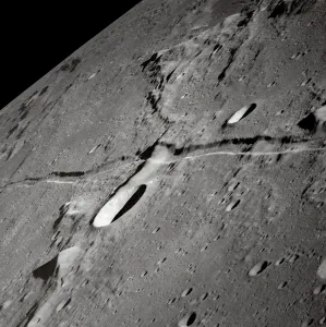 Lunar Surface Photography Prints: An oblique view of the Moons surface