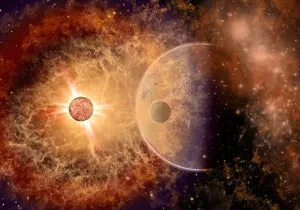 Supernova Explosion Prints: A supernova destroying itself and its planets