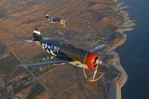P-47 Thunderbolts flying over Chino, California P-47 Thunderbolts flying over Chino, California