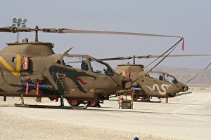 A pair of AH-1S Tzefa attack helicopters of the Israeli Air Force A pair of AH-1S Tzefa attack helicopters of the Israeli Air Force