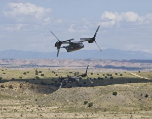 A pair of CV-22 Ospreys low level flying over New Mexico A pair of CV-22 Ospreys low level flying over New Mexico