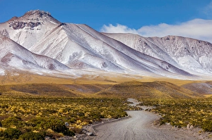 South American Geology Prints: Panoramic view of the Lascar volcano complex in Chile
