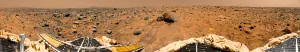 Martian Surface Features Prints: Panoramic view of Mars
