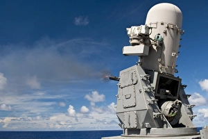 A Phalanx close-in weapons system is fired aboard USS Cowpens A Phalanx close-in weapons system is fired aboard USS Cowpens