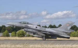 A Polish Air Force F-16 Block 52+ at Albacete Air Base, Spain A Polish Air Force F-16 Block 52+ at Albacete Air Base, Spain
