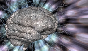 Brain Anatomy Illustration Prints: Psychedelic background brain