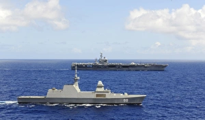 Republic of Singapore frigate RSS Formidable alongside USS Nimitz Republic of Singapore frigate RSS Formidable alongside USS Nimitz
