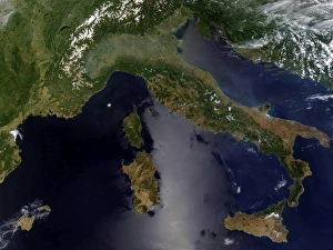 Satellite view of Italy and Southeast France Satellite view of Italy and Southeast France