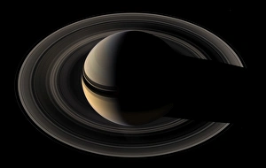 Saturn Print: A Natural Color Mosaic of the Planet and Its Rings