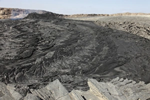 South pit crater filled by basaltic lava flows, Erta Ale volcano, Danakil Depression South pit crater filled by basaltic lava flows, Erta Ale volcano, Danakil Depression