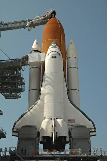 Kennedy Space Center Launch Prints: Space Shuttle Discovery in full launch configuration