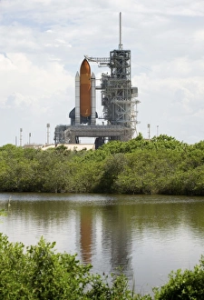 Space Shuttle Endeavour sits ready on the launch pad at Kennedy Space Center Space Shuttle Endeavour sits ready on the launch pad at Kennedy Space Center