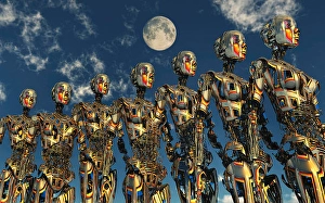 Artificial Intelligence Image Prints: The next step in human evolution where we become part machine and part organic