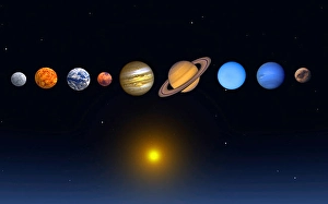Solar System Artwork Prints: The sun and the planets that make up our solar system