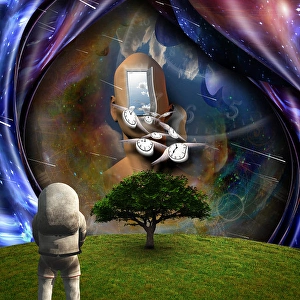 Surrealism Art Prints: Surrealism. Flow of Time through space