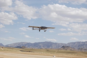 A Tiger Shark unmanned aerial vehicle prepares for landing A Tiger Shark unmanned aerial vehicle prepares for landing