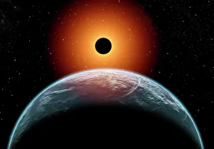 A total eclipse of the Sun as seen from being in Earths orbit A total eclipse of the Sun as seen from being in Earths orbit