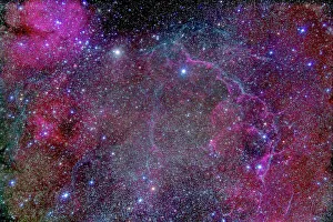 Vela supernova remnant in the center of the Gum Nebula area of Vela Vela supernova remnant in the center of the Gum Nebula area of Vela