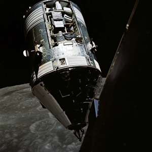 View of the Apollo 17 Command and Service Modules in lunar orbit View of the Apollo 17 Command and Service Modules in lunar orbit