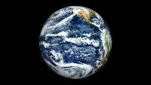 Earth From Space Prints: View of Full Earth centered over the Pacific Ocean