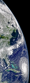 View of Hurricane Frances on a partial view of Earth View of Hurricane Frances on a partial view of Earth