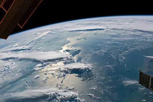 View from space of cloudscapes around Sumatra