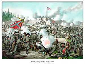 Vintage Civil War print of the Battle of Fort Sanders Vintage Civil War print of the Battle of Fort Sanders
