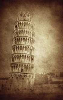 Vintage photo of the Leaning Tower of Pisa, Italy Vintage photo of the Leaning Tower of Pisa, Italy