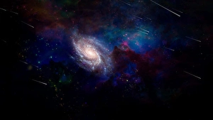 Milky Way Galaxy Image Prints: Vivid purple space. 3D rendering