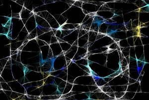 Abstract Space Art Prints: weblike structure symbolizing time space