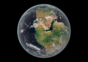 Western hemisphere of the Earth during the Early Jurassic period Western hemisphere of the Earth during the Early Jurassic period