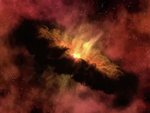 A young star surrounded by a dusty protoplanetary disk A young star surrounded by a dusty protoplanetary disk