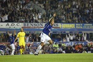 Images Dated 9th November 2005: Euphoric Moment: James Beattie's Thrilling Goal Celebration for Everton FC