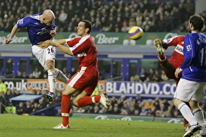 Everton v Middlesbrough Lee Carsley has a header on goal Everton v Middlesbrough Lee Carsley has a header on goal