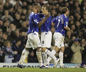 Everton v Newcastle United Victor Anichebe celebrates after scoring his second goal with Everton v Newcastle United Victor Anichebe celebrates after scoring his second goal with