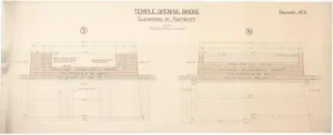 Temple Opening Bridge Print, Elevation and Abutment Plan