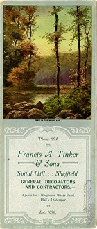Advertisement (blotter) for Francis A. Tinker and Sons, General Decorators and Contractors, Spital Hill Advertisement (blotter) for Francis A. Tinker and Sons, General Decorators and Contractors, Spital Hill