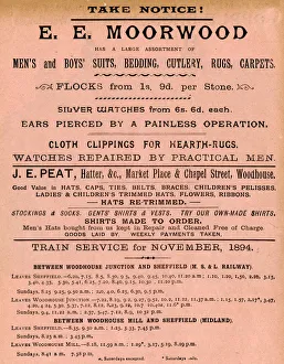 Advertisement E. E. Moorwood, Woodhouse, Sheffield, 1894 Advertisement E. E. Moorwood, Woodhouse, Sheffield, 1894