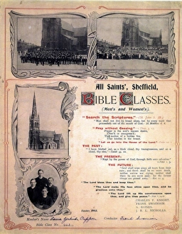 All Saints, Burngreave Bible Class Certificate, Sheffield, Yorkshire, 1903 All Saints, Burngreave Bible Class Certificate, Sheffield, Yorkshire, 1903