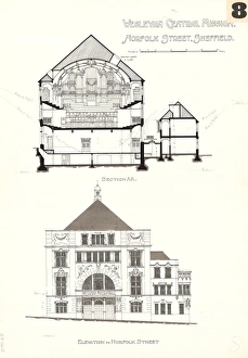 Competition entry for Wesleyan Central Mission, Norfolk Street (later Victoria Hall), c. 1907/8 Competition entry for Wesleyan Central Mission, Norfolk Street (later Victoria Hall), c. 1907/8