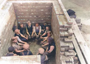 Constructing an air raid shelter during World War Two, Sheffield, 1940 Constructing an air raid shelter during World War Two, Sheffield, 1940