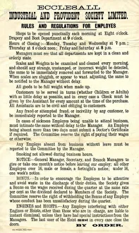 Ecclesall Industrial and Provident Society Ltd, Rules and Regulations for employees, c. 1870s Ecclesall Industrial and Provident Society Ltd, Rules and Regulations for employees, c. 1870s