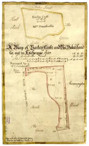 A map of Barley Croft and The Dukes land, Stannington, 1752 A map of Barley Croft and The Dukes land, Stannington, 1752