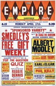 mpire Theatre, Sheffield - Adenhil Presentations Ltd present Sponsored variety - Smedleys Free Week. 1959 mpire Theatre, Sheffield - Adenhil Presentations Ltd present Sponsored variety - Smedleys Free Week. 1959
