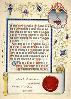 Replica of the illuminated address presented to Queen Victoria on the occasion of her visit to Sheffield to open Replica of the illuminated address presented to Queen Victoria on the occasion of her visit to Sheffield to open