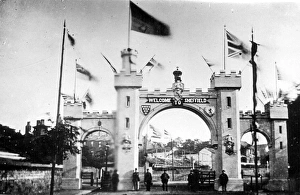 Royal Visit of Prince and Princess of Wales, decorative arch at Pitsmoor Toll Bar, sheffield, 1875 Royal Visit of Prince and Princess of Wales, decorative arch at Pitsmoor Toll Bar, sheffield, 1875