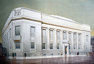 Sheffield Central Library and Art Gallery - watercolour by Frank Waddington, 1934 Sheffield Central Library and Art Gallery - watercolour by Frank Waddington, 1934