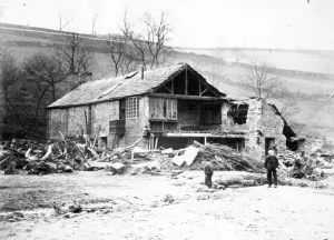 Sheffield Flood, remains of F. Shaw and Co., Wire Drawers, Damflask Wire Mill, River Loxley , , 1864 Sheffield Flood, remains of F. Shaw and Co., Wire Drawers, Damflask Wire Mill, River Loxley , , 1864