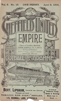 Sheffield United Football Club programme - match against Sheffield Wednesday, 1905 Sheffield United Football Club programme - match against Sheffield Wednesday, 1905