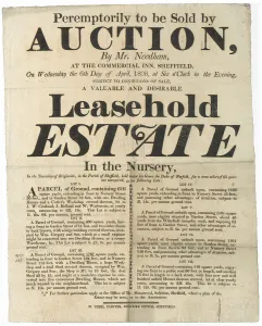 Valuable and desirable leasehold estate to be sold by Auction, garden Street, and Nursery Street, Sheffield, Yorkshire Valuable and desirable leasehold estate to be sold by Auction, garden Street, and Nursery Street, Sheffield, Yorkshire